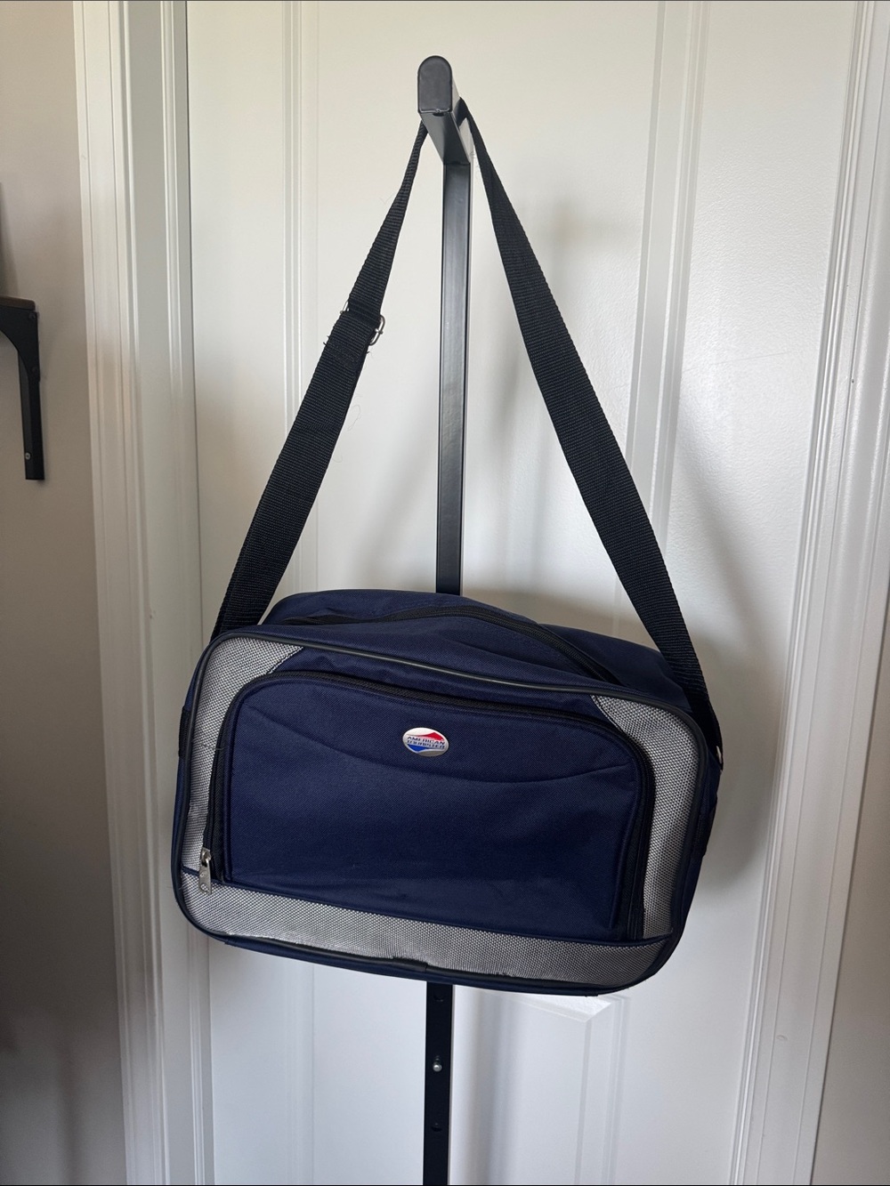 American Tourister Navy and Gray Messenger Bag